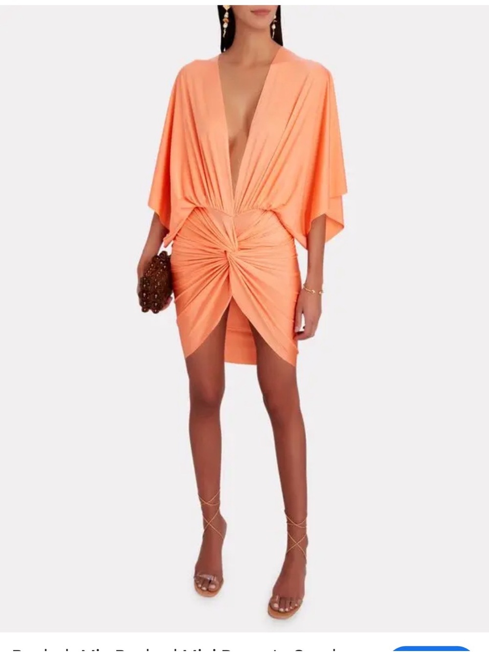 Baobab - Mia mini dress batwing ruched mini coral - Picture 3 of 7
